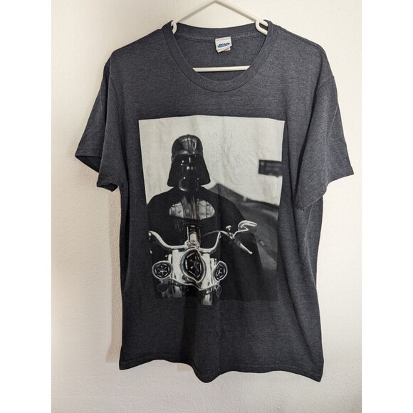 Star Wars Men’s Darth Vader Motorcycle Bike T-Shirt Grey Size Large Pre Owned - Picture 1 of 2